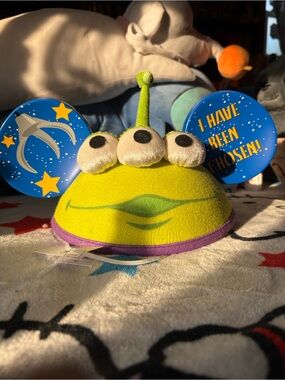 Disney Toy Story Little Green Alien Three-Eye Ear Hat with Blue Ears